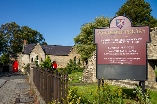 Worksop Priory main signage and BCVS building