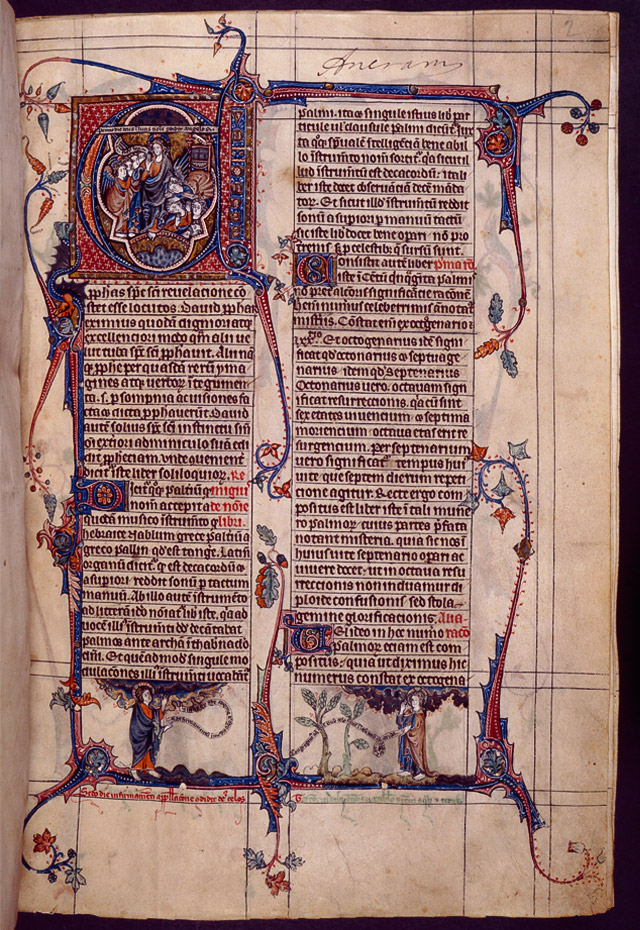 Page from the Tickhill Psalter illuminated manuscript, The New York Public Library