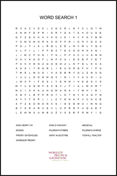 Worksop Priory word search 1 (easier)