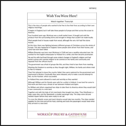 Learning Activity Pack transcript for Wish You Were Here