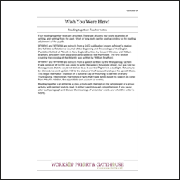 Learning Activity Pack teacher notes for Wish You Were Here
