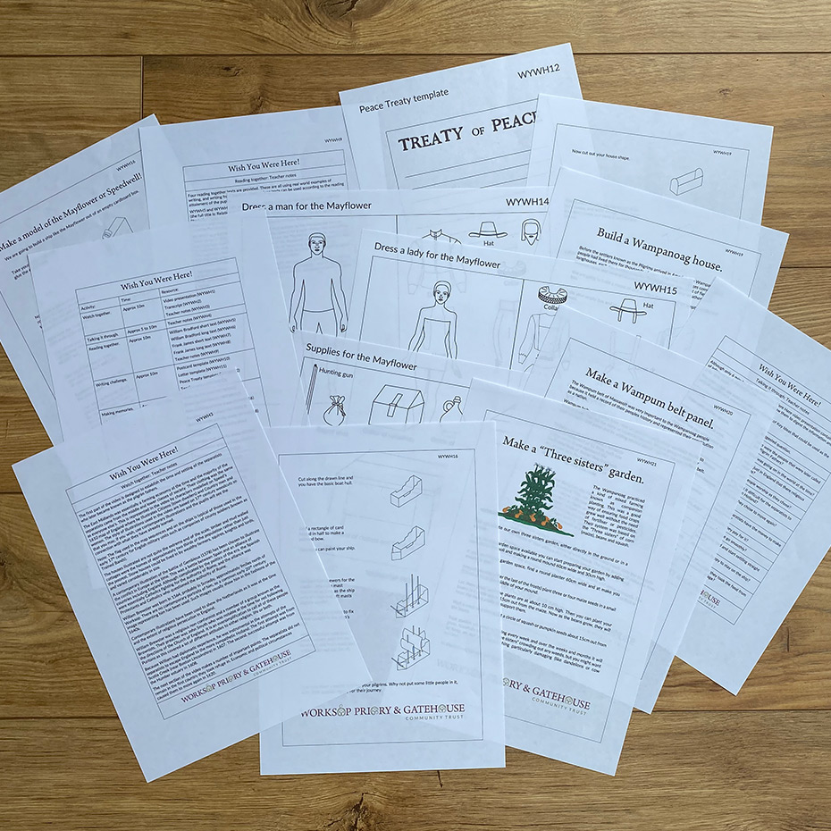 Sample schools learning activity pack contents for Wish You Were Here